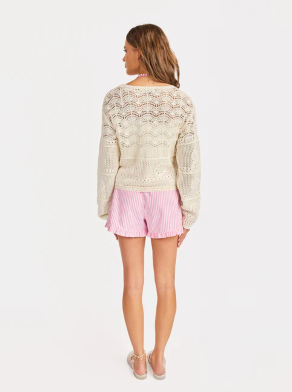 SUNNY OPEN CROCHET PULLOVER