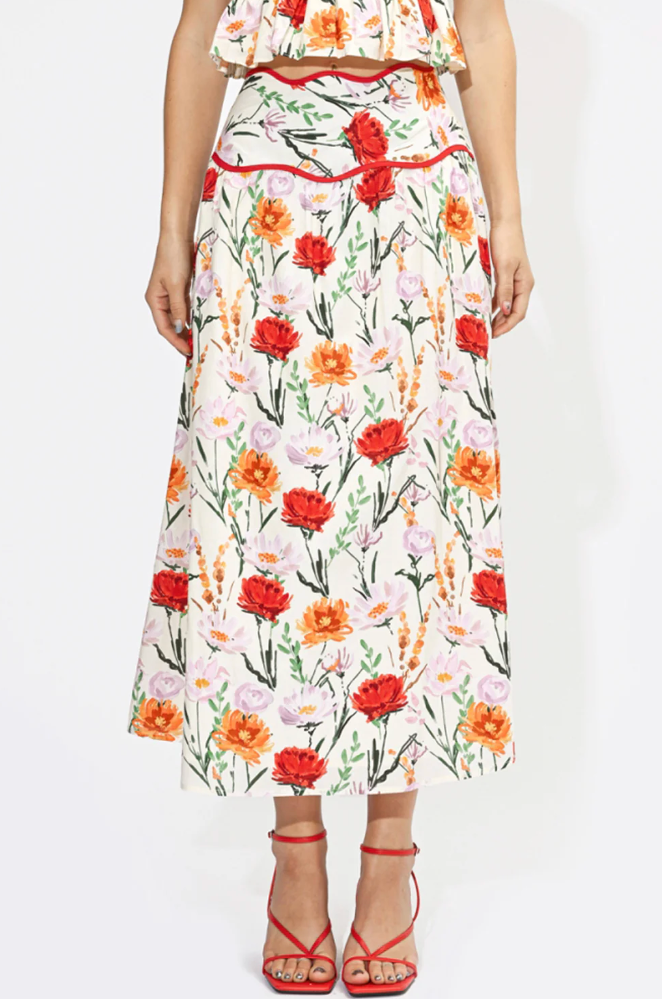 AURORA FLORAL PRINT MAXI SKIRT