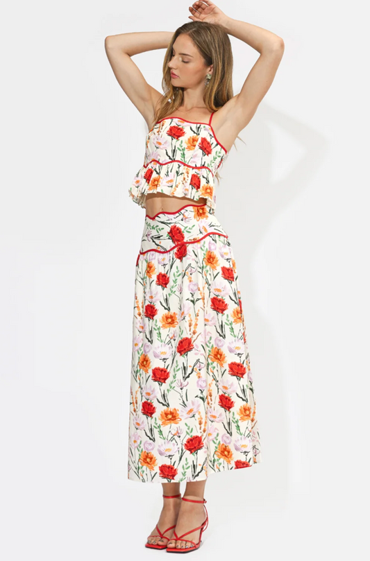 AURORA FLORAL PRINT MAXI SKIRT