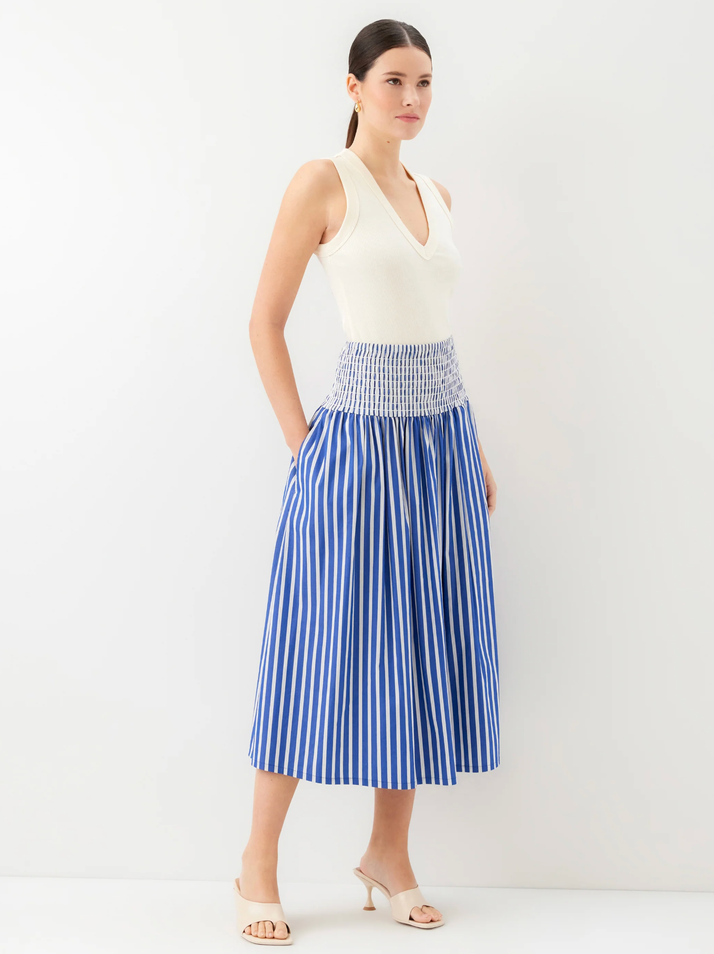 RHEA STRIPE SKIRT