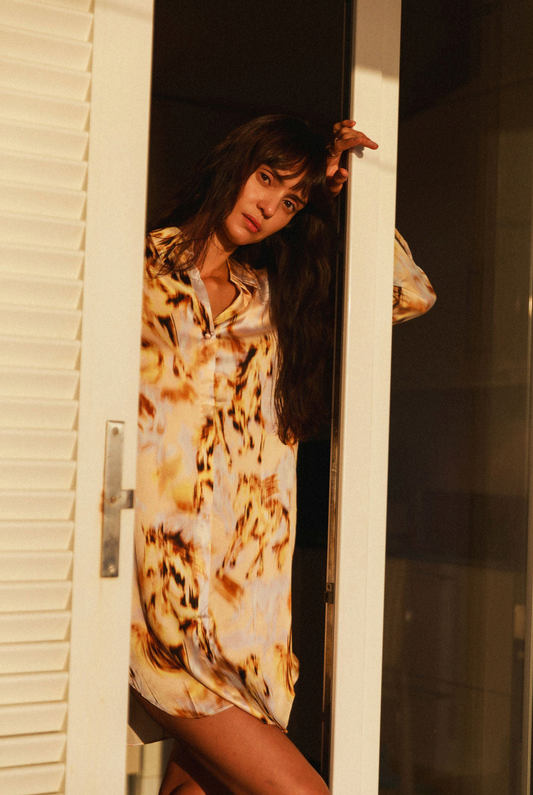Daria Silk Shirt Dress