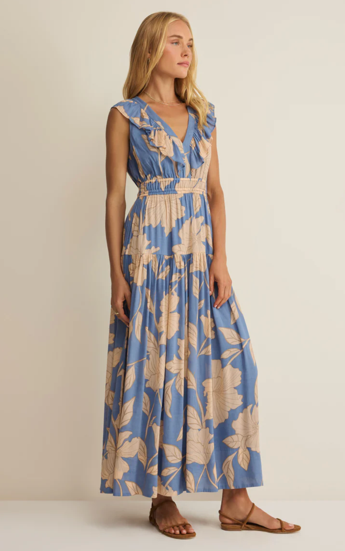 MALENE BLOOM FLORAL MAXI DRESS