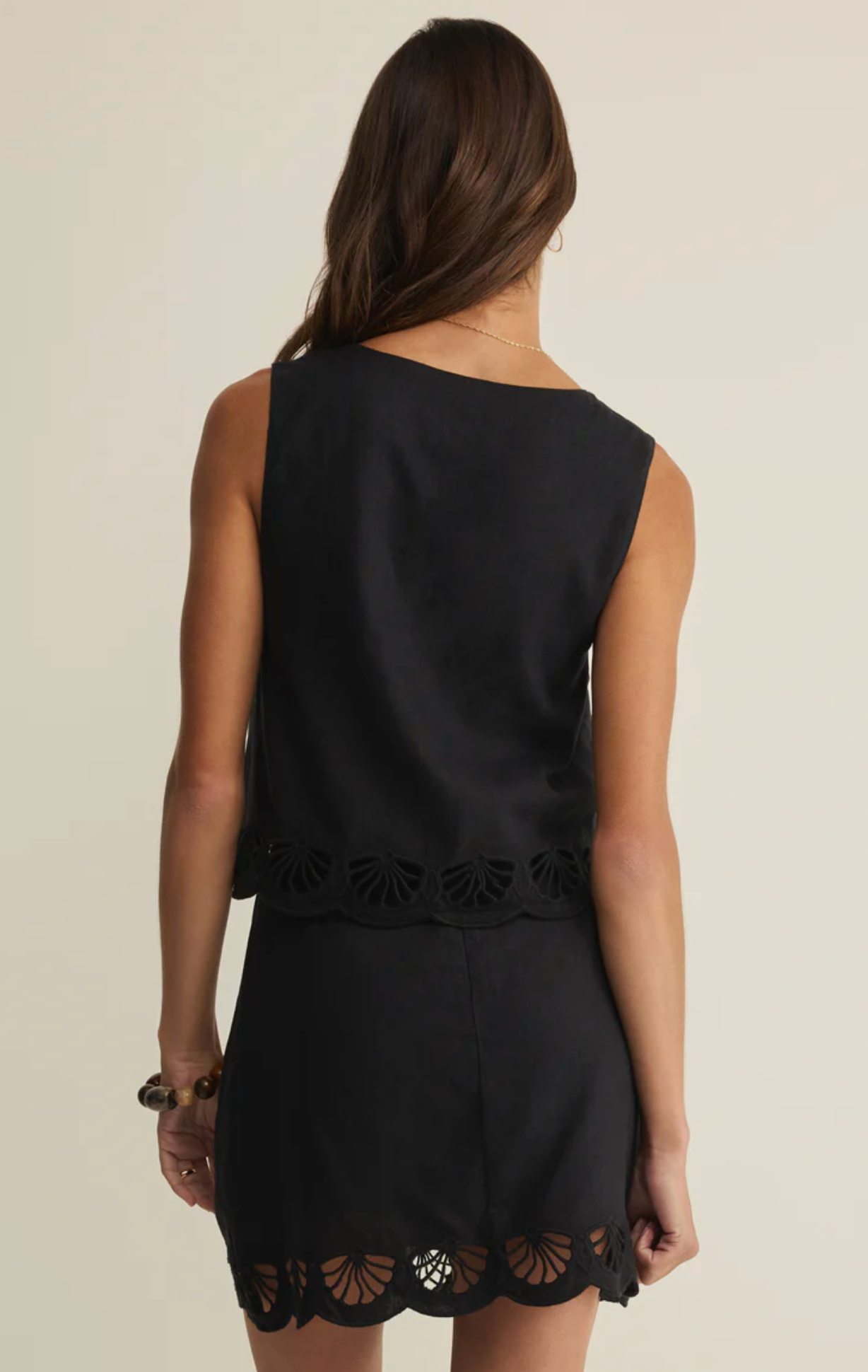 CHARLENE EMBROIDERED LINEN TOP