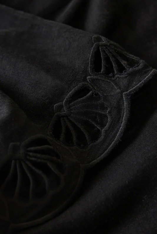 CHARLENE EMBROIDERED LINEN TOP