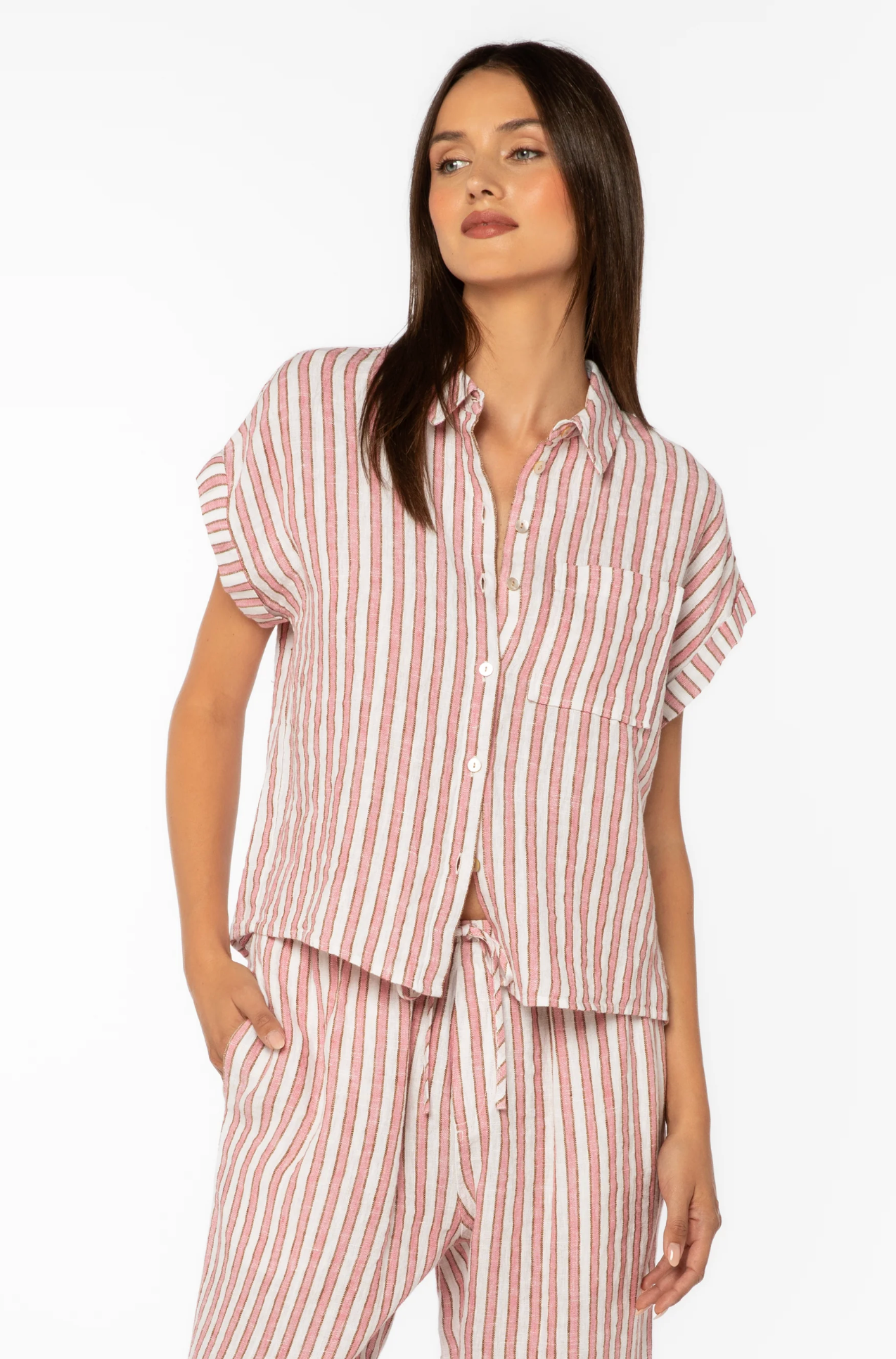 KIRSTY PINK STRIPE SHIRT