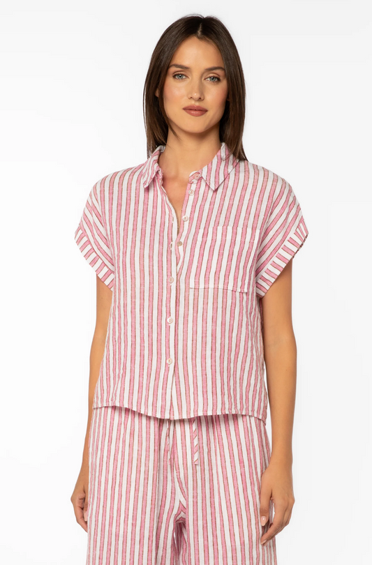 KIRSTY PINK STRIPE SHIRT