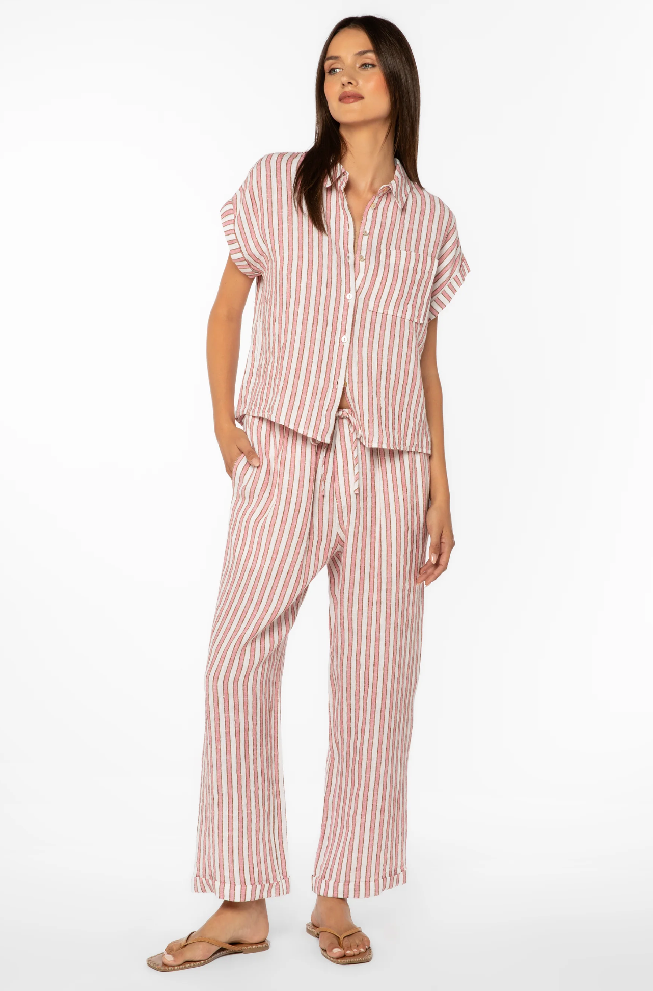 PIERRE PINK STRIPE PANTS