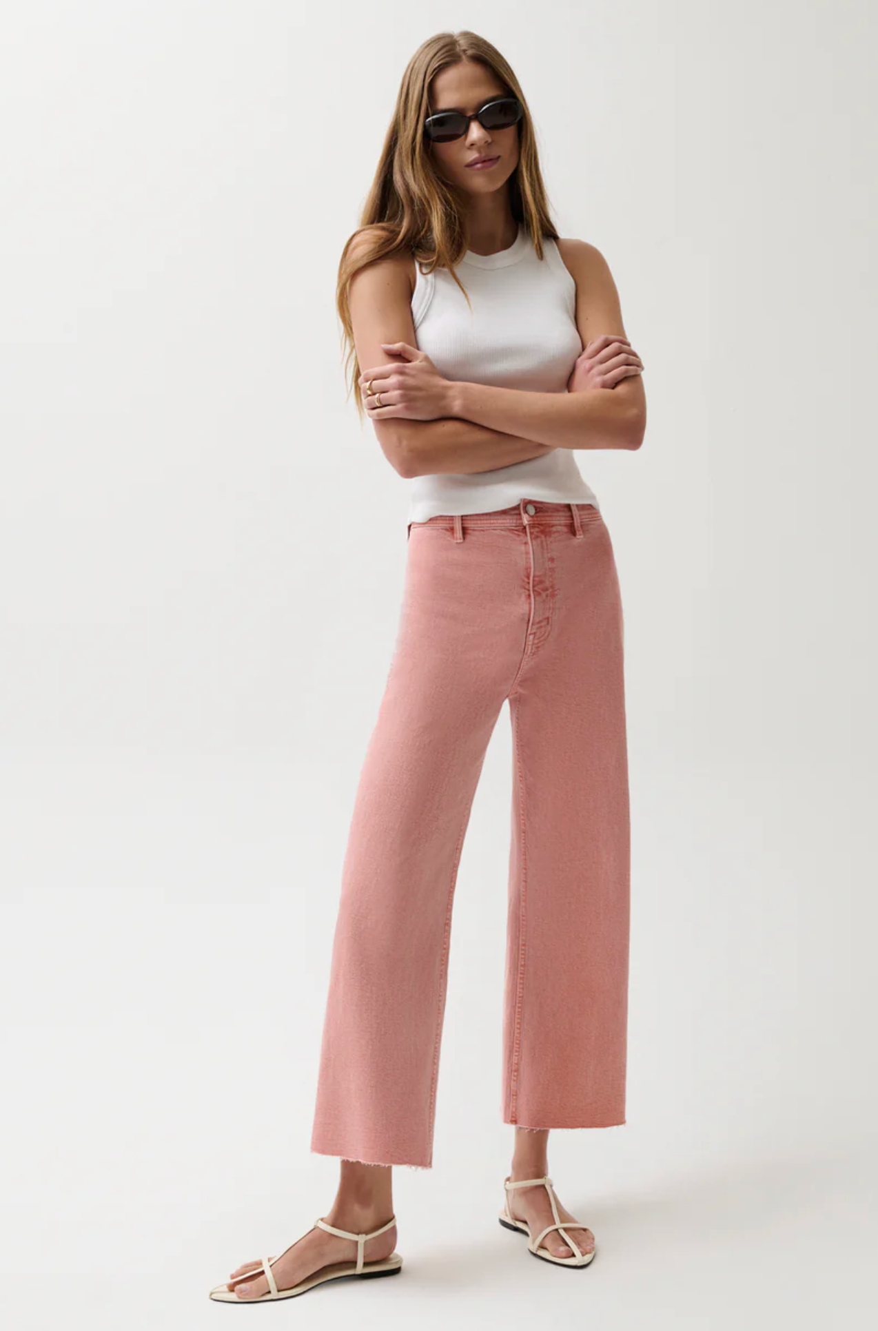 PENNY CROP HIGH RISE WIDE LEG JEAN