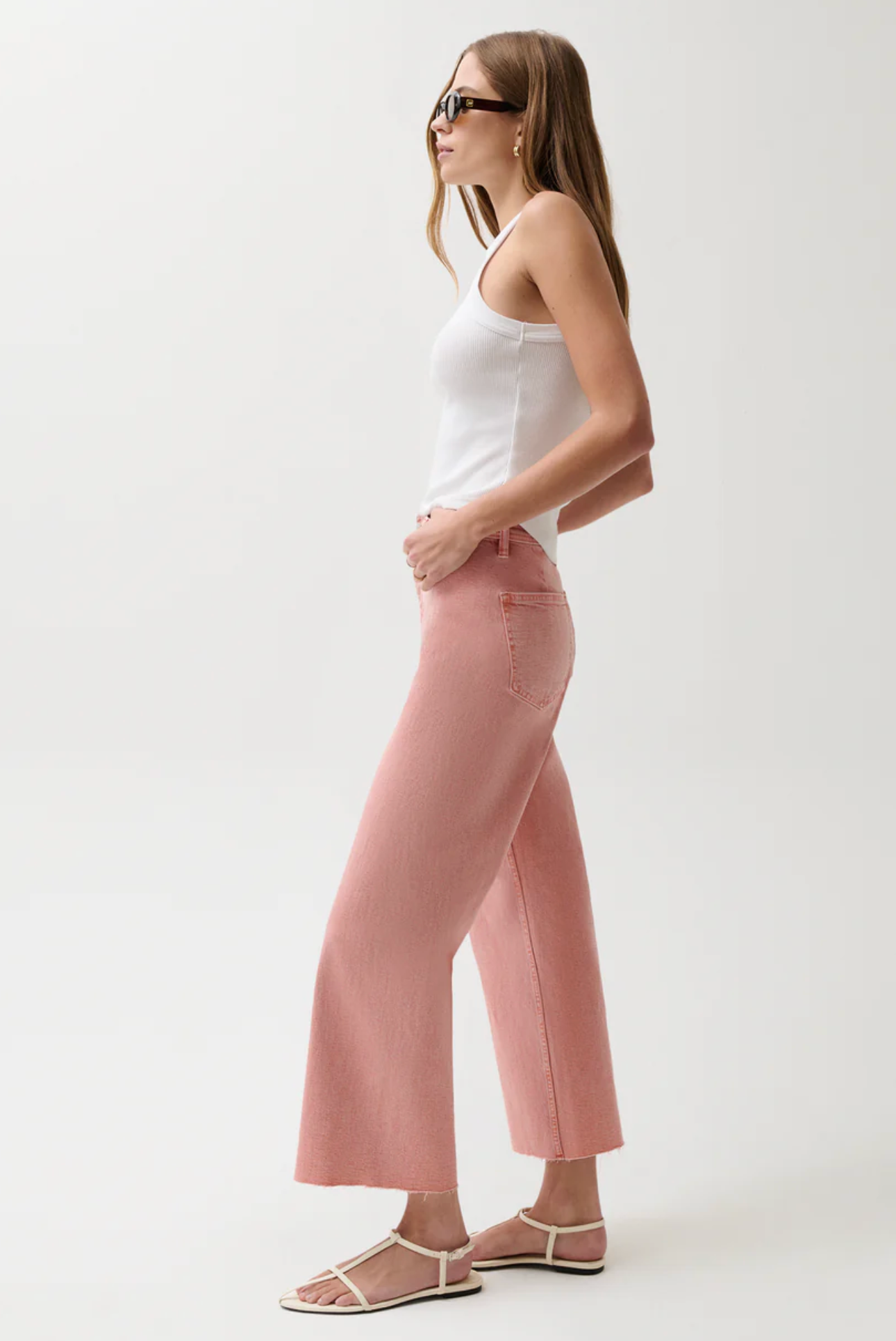 PENNY CROP HIGH RISE WIDE LEG JEAN