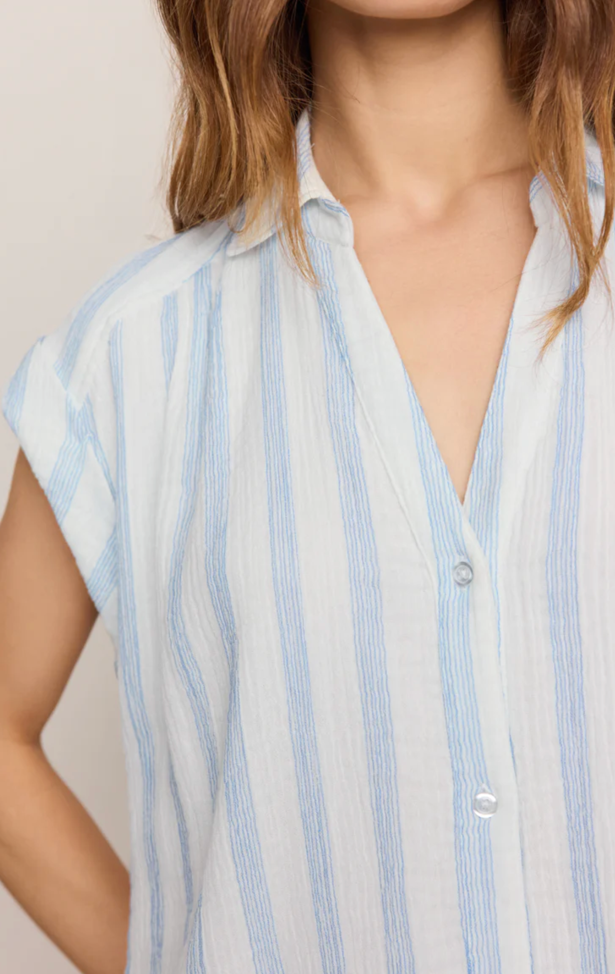 SHELLBOUND STRIPED GAUZE DRESS