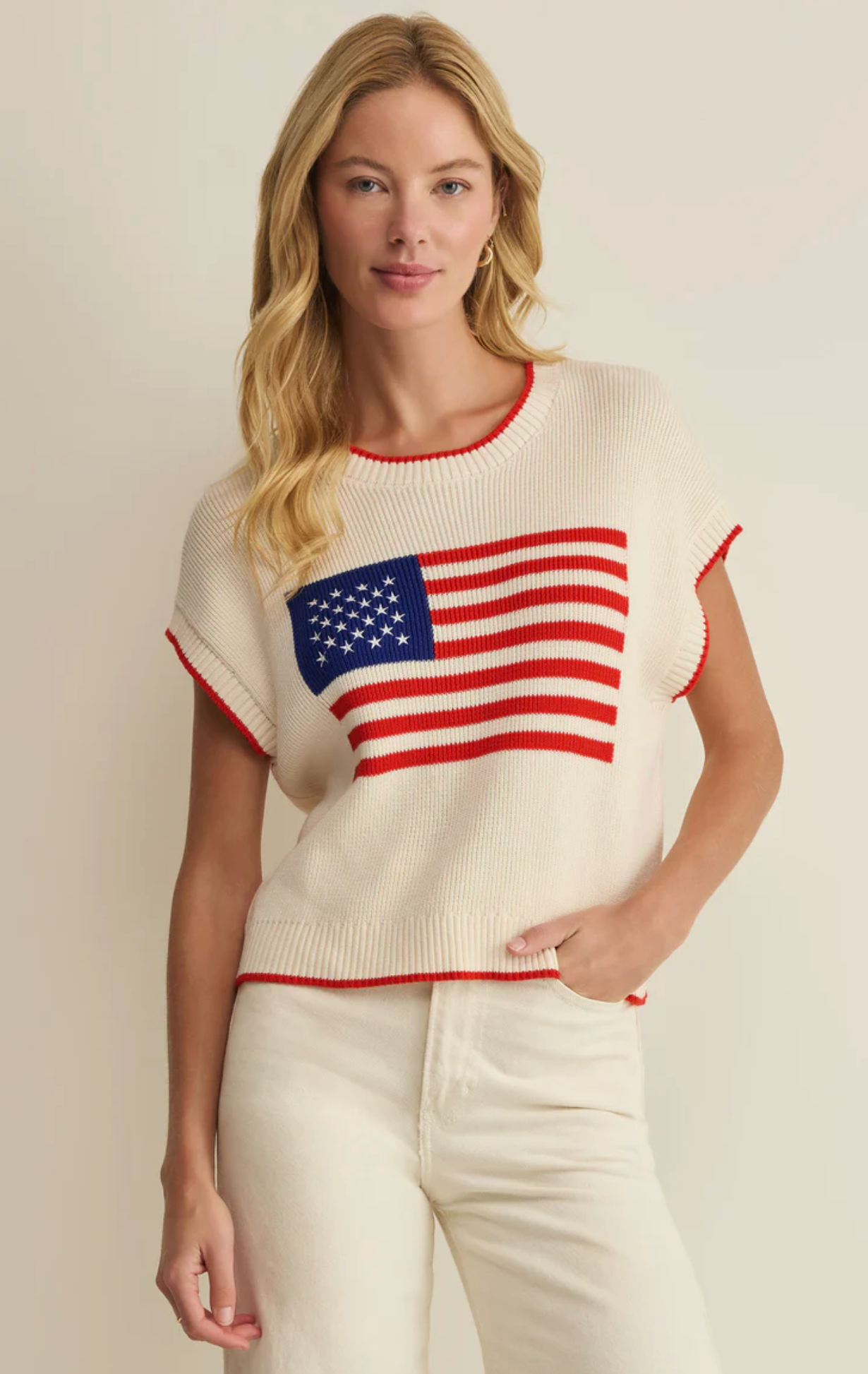 SLEEVELESS PATRIOT SWEATER