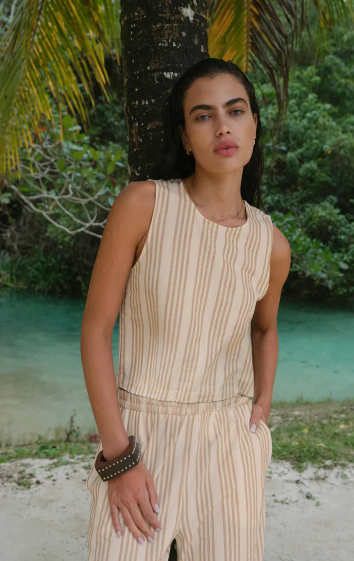 SLOANE KNIT STRIPED TANK TOP
