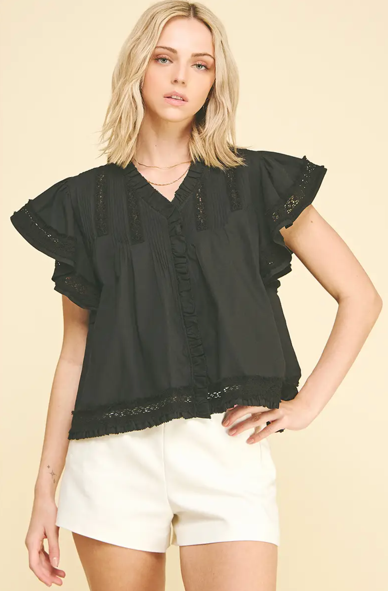LACE TRIM DETAILED BLOUSE