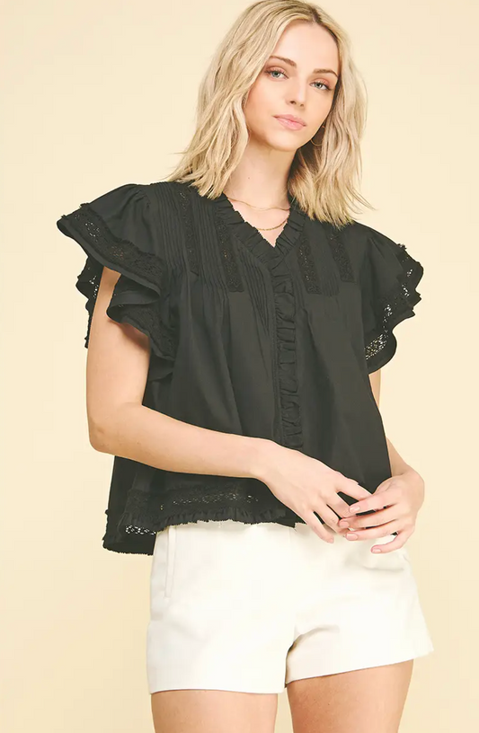 LACE TRIM DETAILED BLOUSE