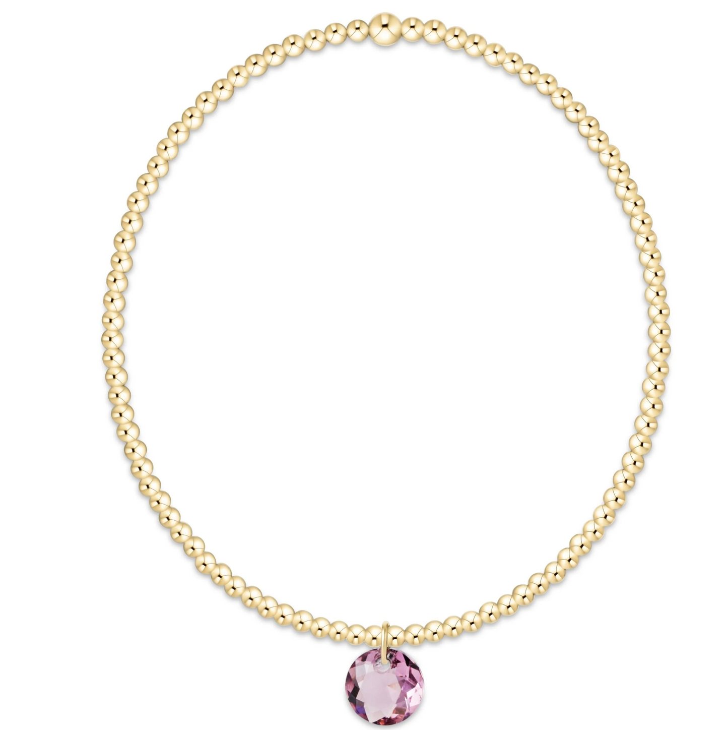 CLASSIC GOLD 2MM BRACELET - REFLECTION SMALL CHARM