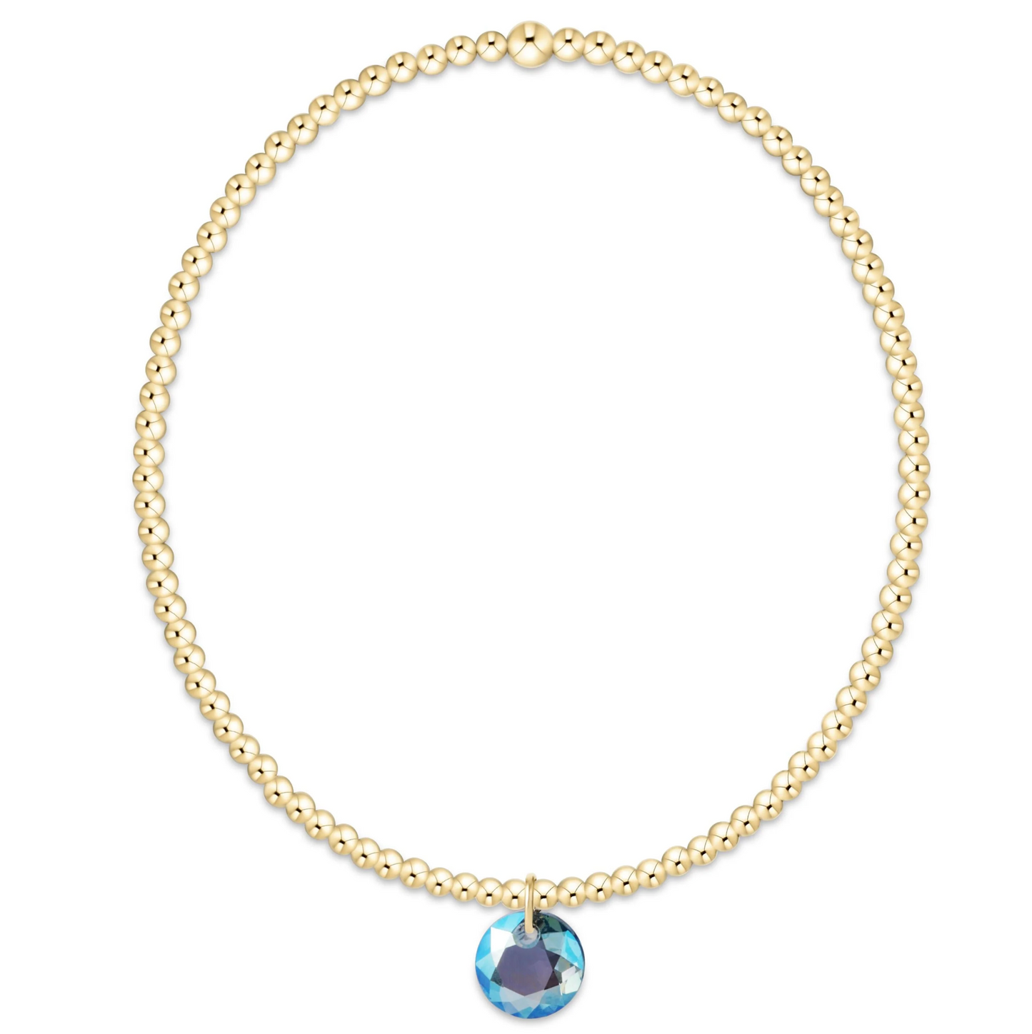 CLASSIC GOLD 2MM BRACELET - REFLECTION SMALL CHARM