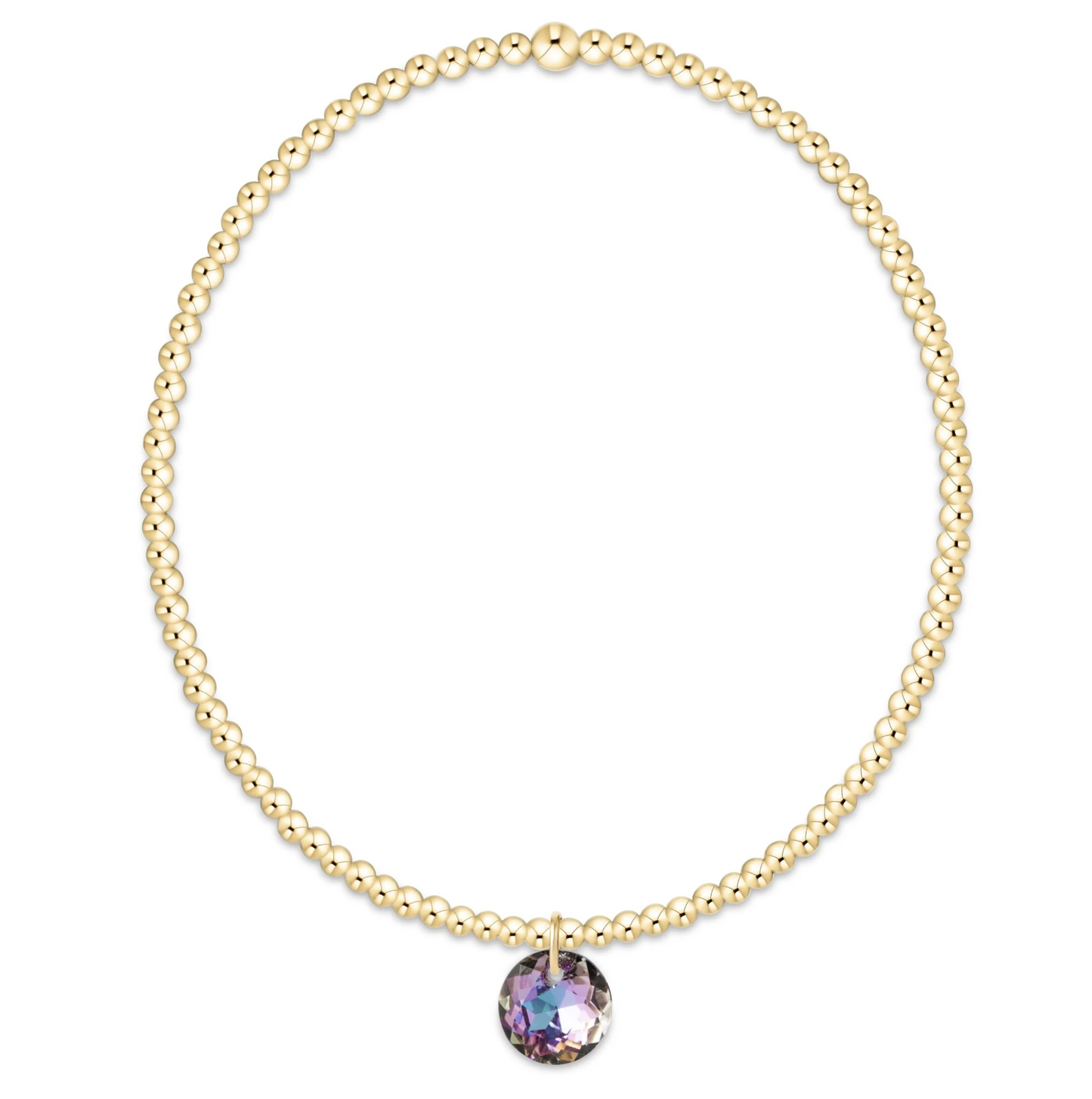CLASSIC GOLD 2MM BRACELET - REFLECTION SMALL CHARM