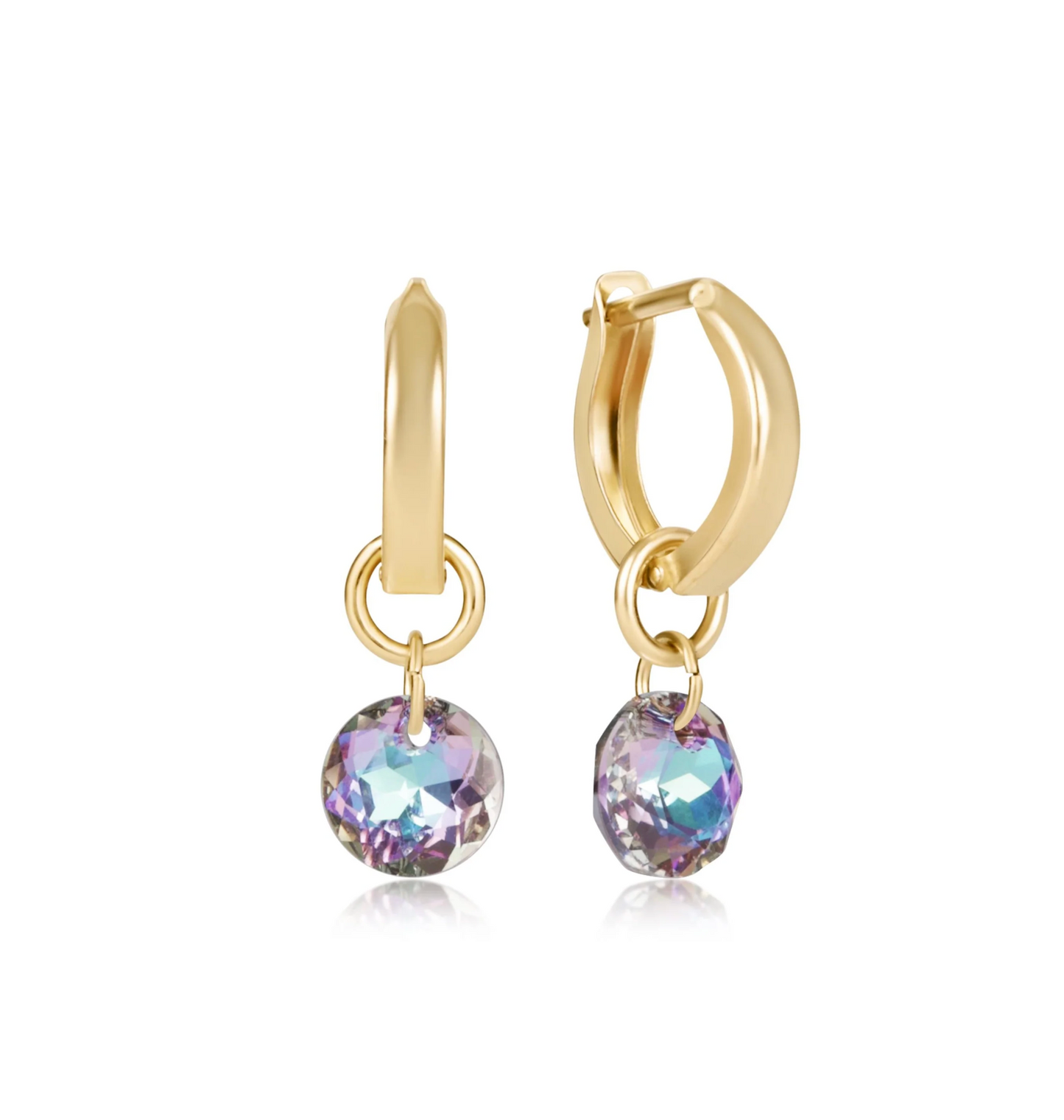 HUGGIE GOLD 0.5" HOOP - REFLECTION SMALL CHARM