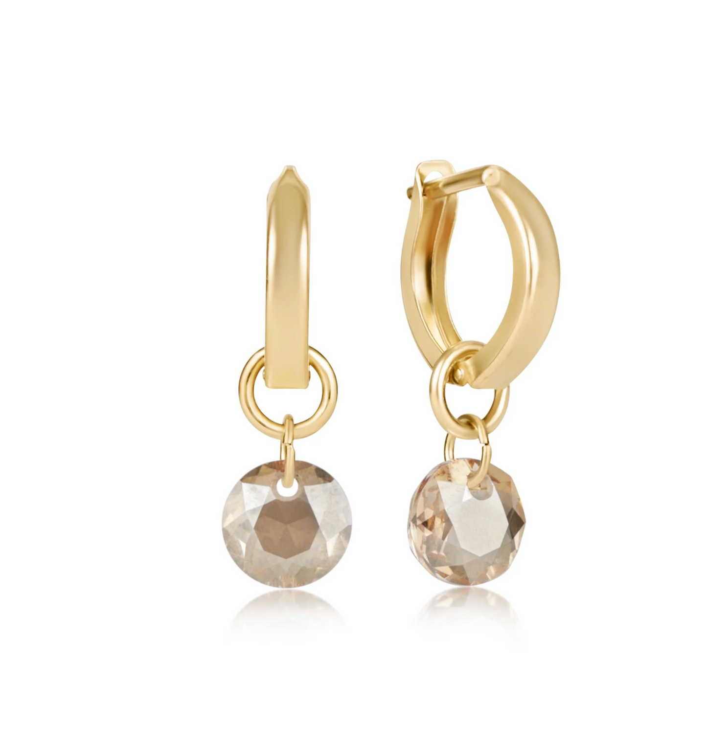 HUGGIE GOLD 0.5" HOOP - REFLECTION SMALL CHARM