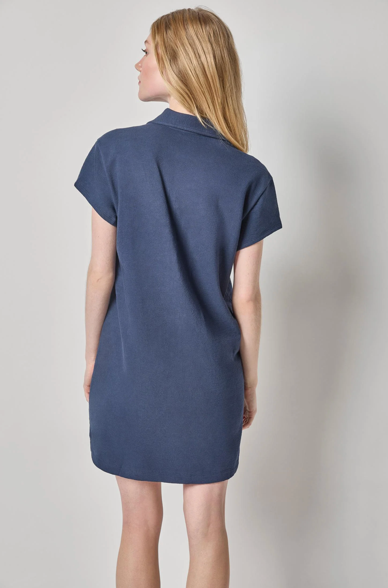 TEXTURED TERRY TUNIC DRESS