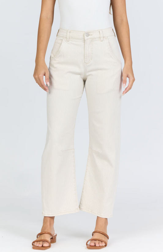 LASSO HIGH RISE CROPPED BARREL JEAN