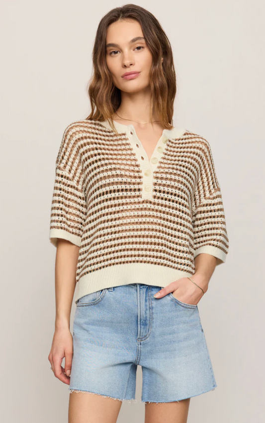 KYLO STRIPED CROCHET SWEATER