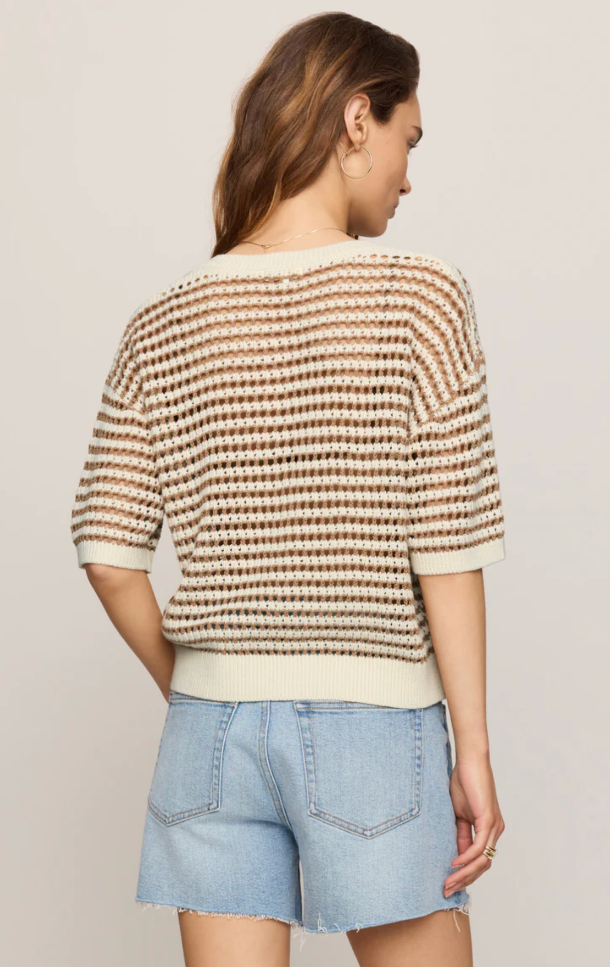 KYLO STRIPED CROCHET SWEATER
