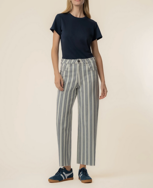 GWEN STRIPE TWILL HIGH RISE WIDE LEG