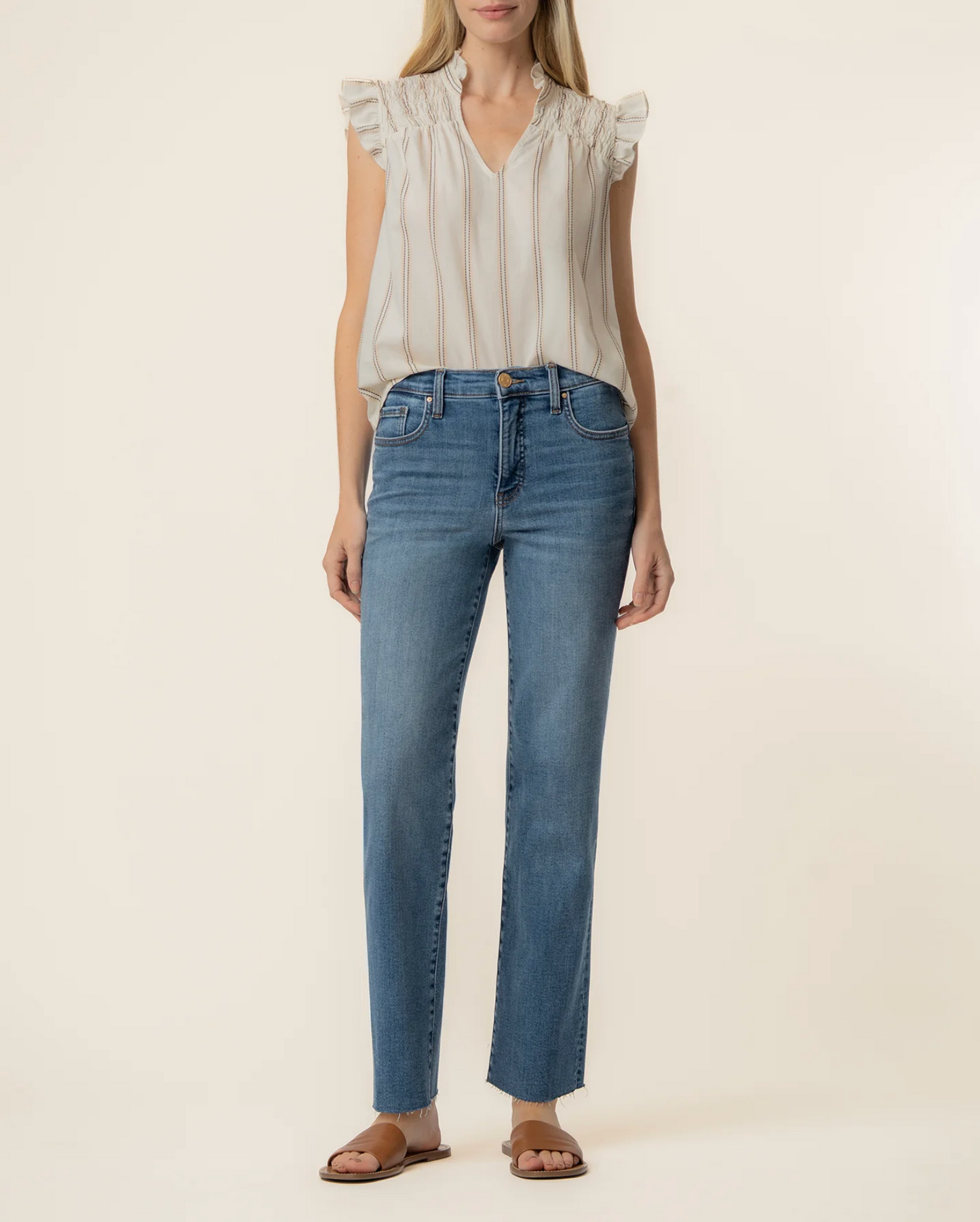 RONDA RUFFLE NECK TOP