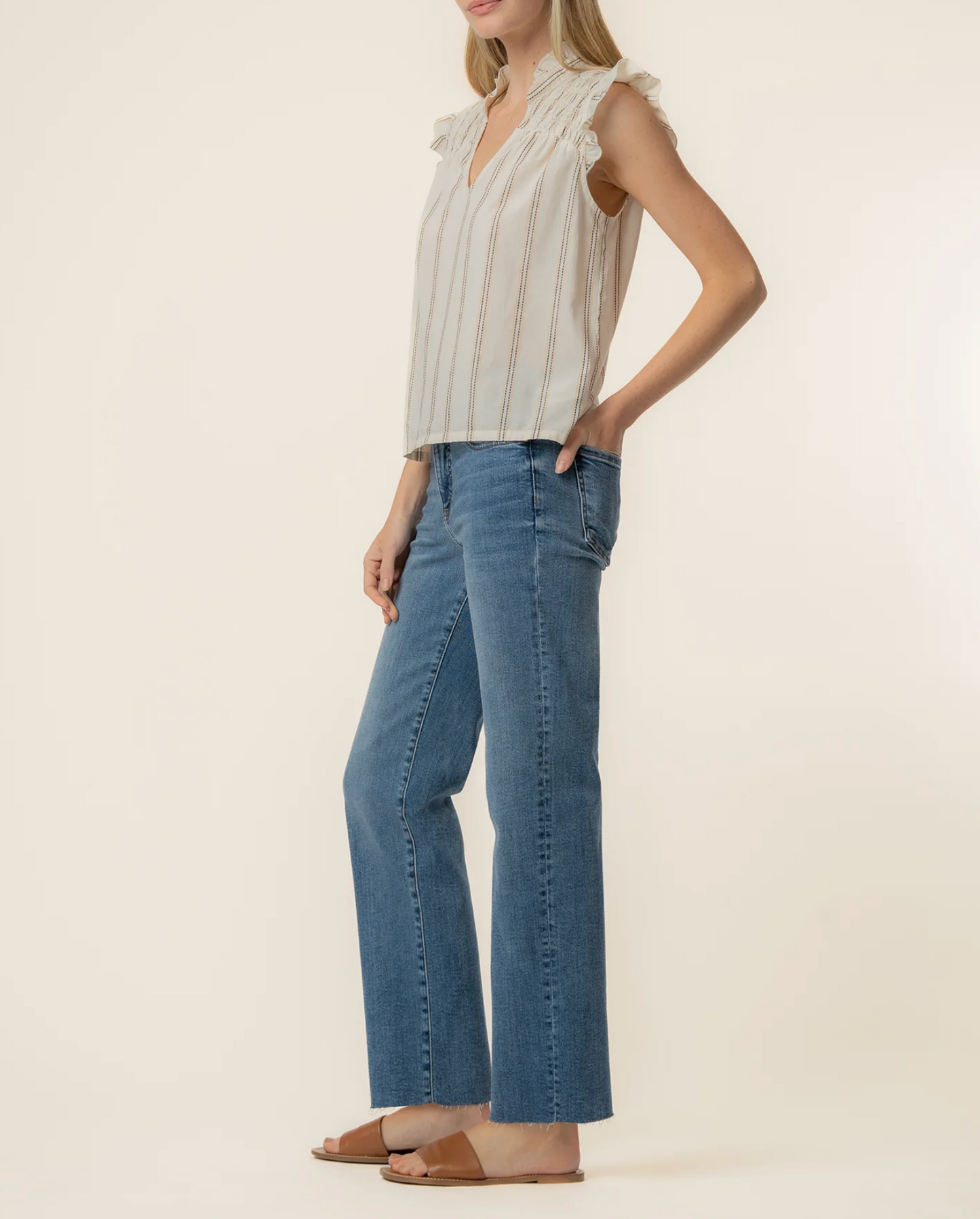 RONDA RUFFLE NECK TOP