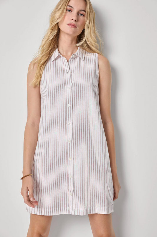 STRIPED BUTTON DOWN DRESS