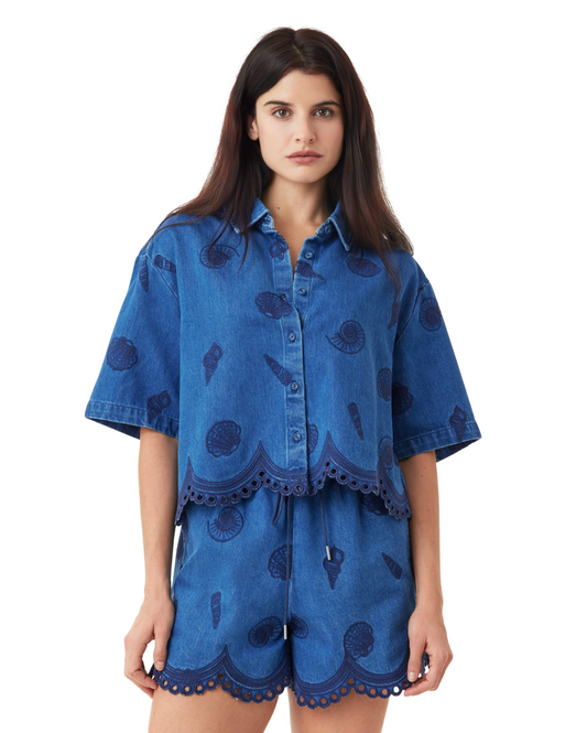SEASHELL CROP SHORT SLEEVE SHIRT