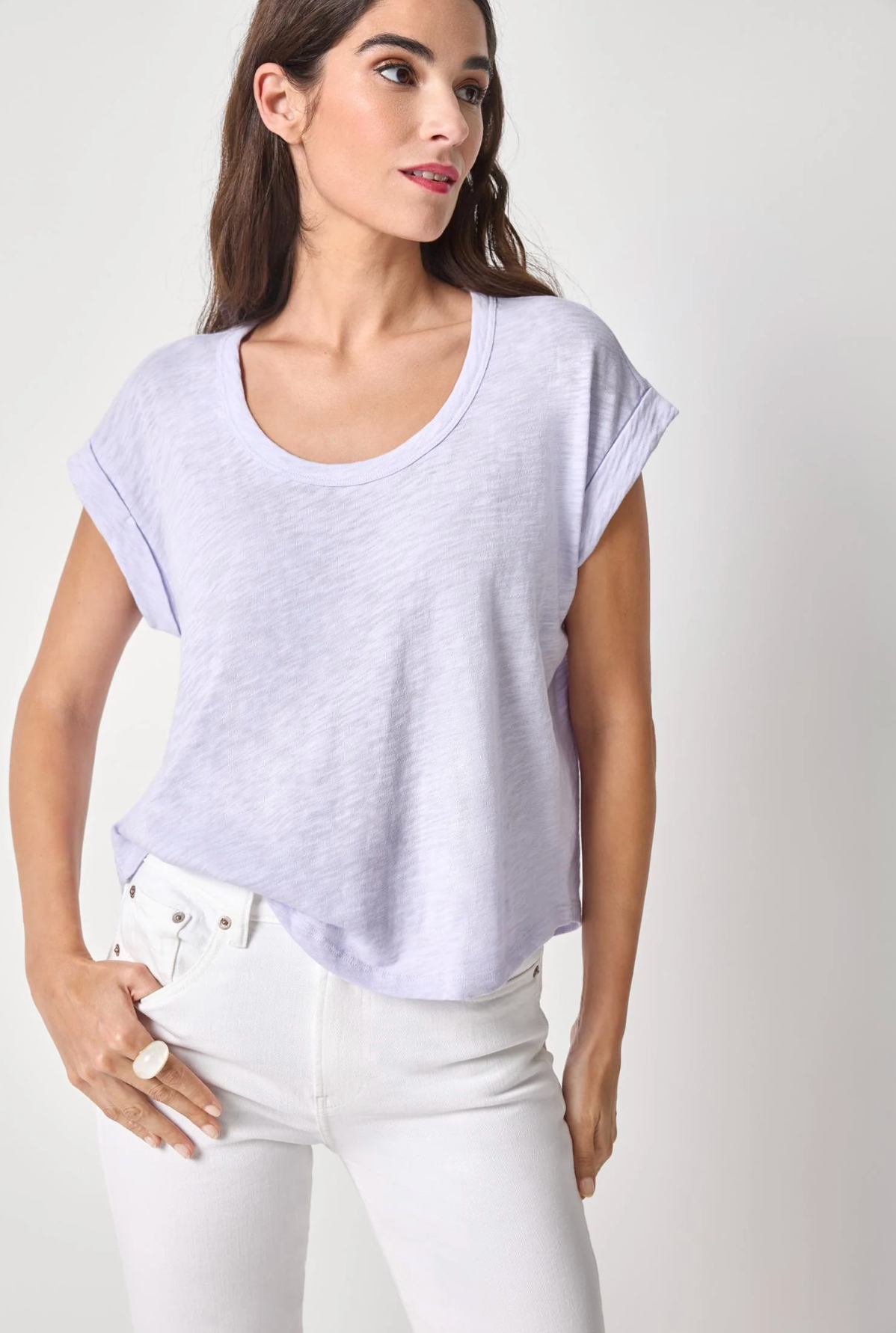CUFF SLEEVE BOXY TOP