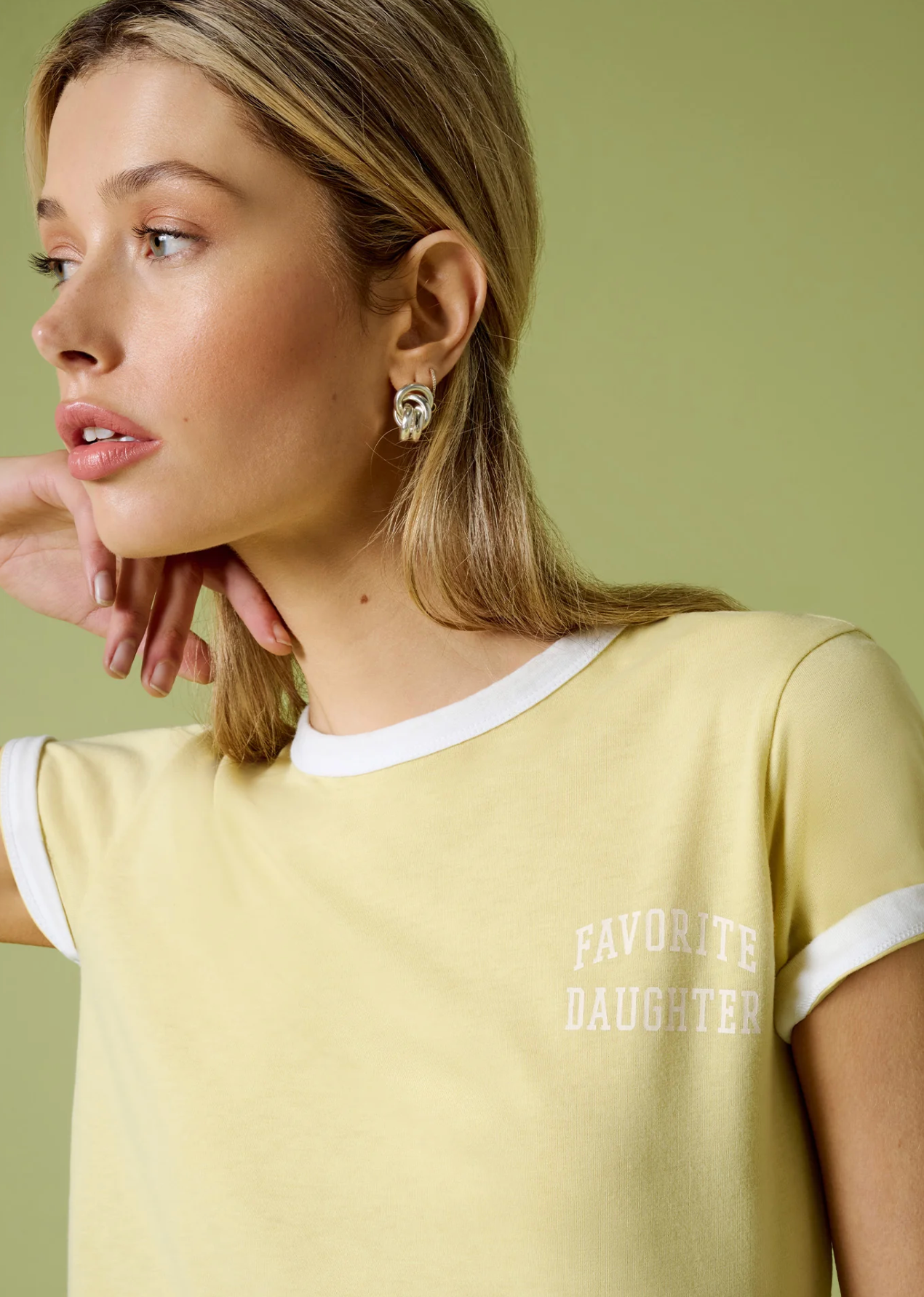 THE CROPPED FAVORITE DAUGHTER RINGER TEE