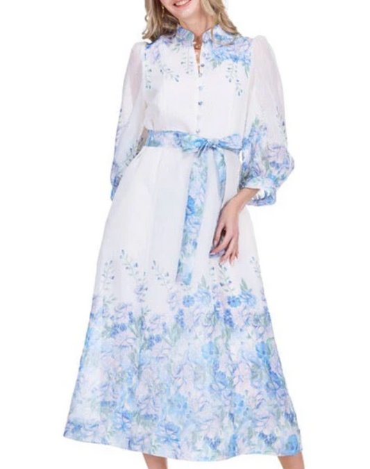 STAND COLLAR A-LINE 50" DRESS
