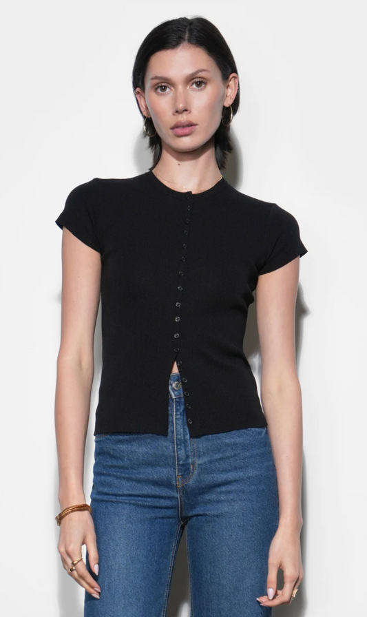 VERA CREW NECK BUTTON DETAILED KNIT TOP