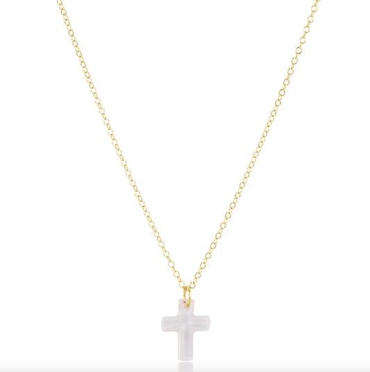 16" NECKLACE GOLD - BLESSED CRYSTAL CHARM