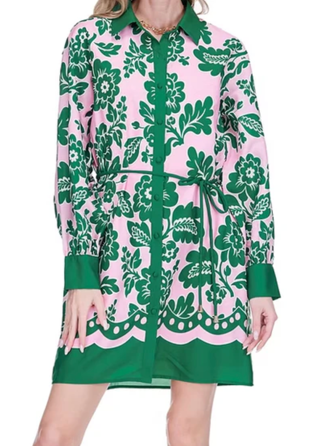 JADE PETALS SHIRT DRESS