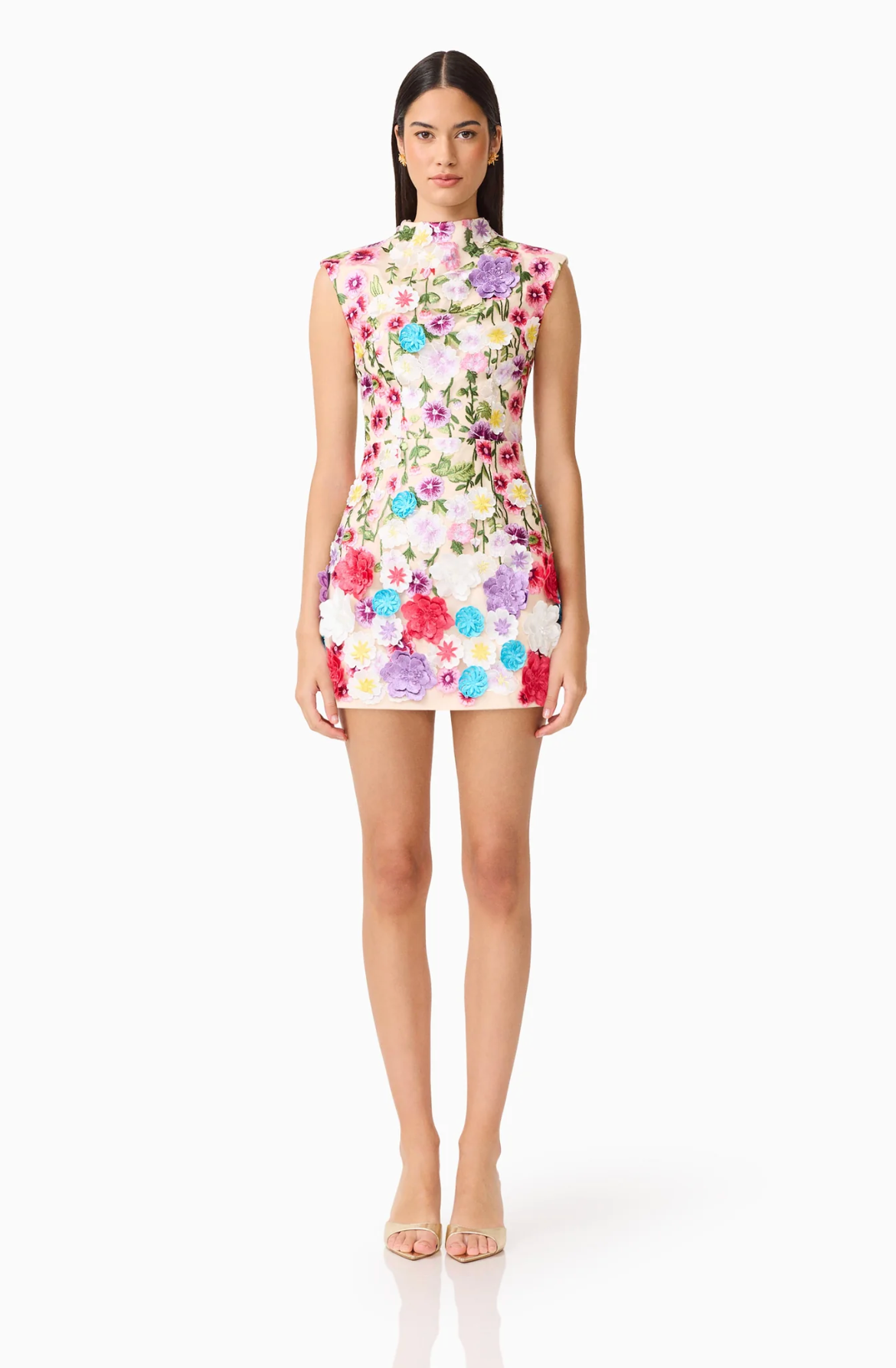 ROSETTE SLEEVELESS MINI DRESS