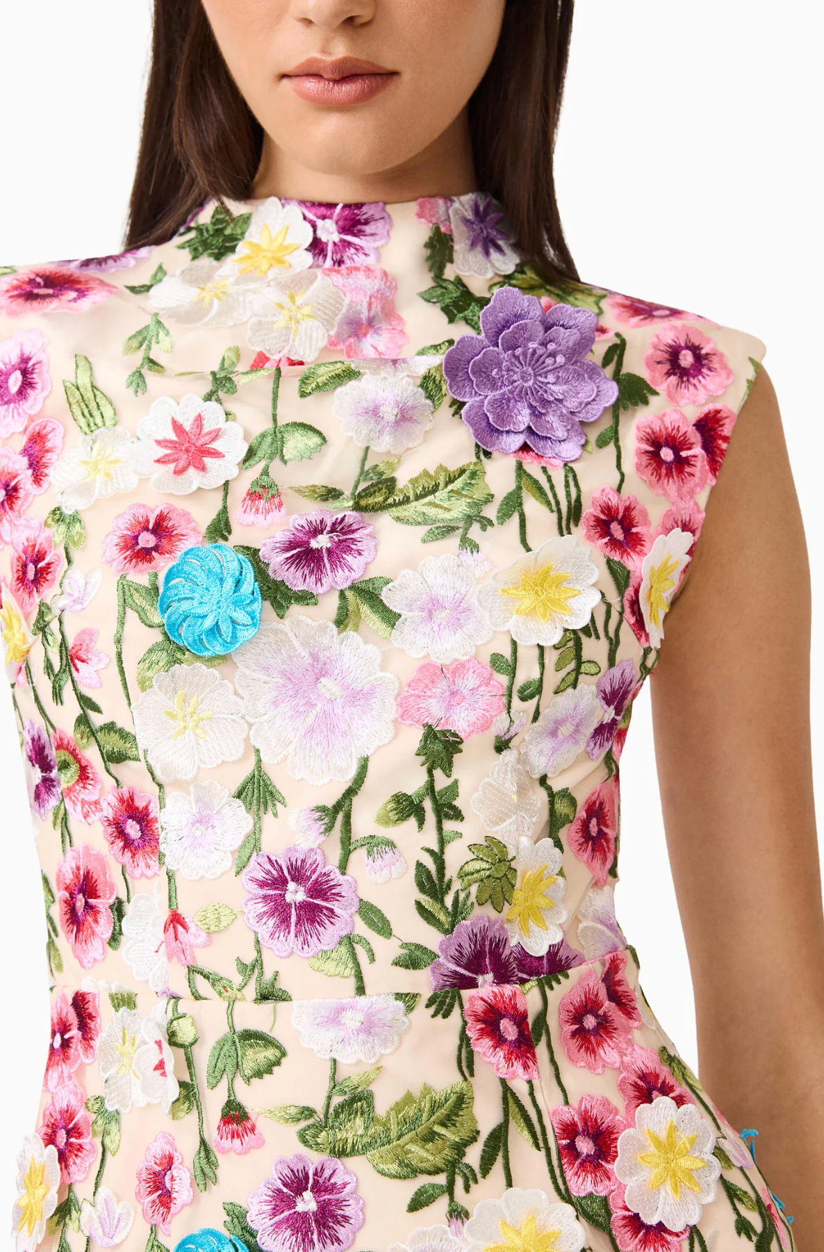ROSETTE SLEEVELESS MINI DRESS