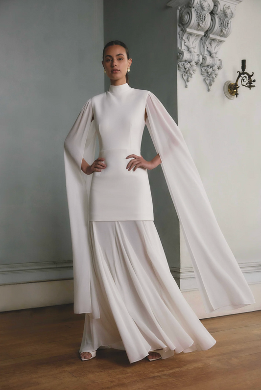 ODELIA CAPE SLEEVE GOWN