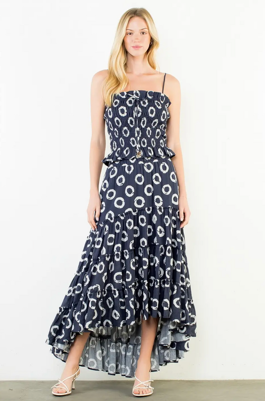 PRINT TOP WITH TIE FRONT