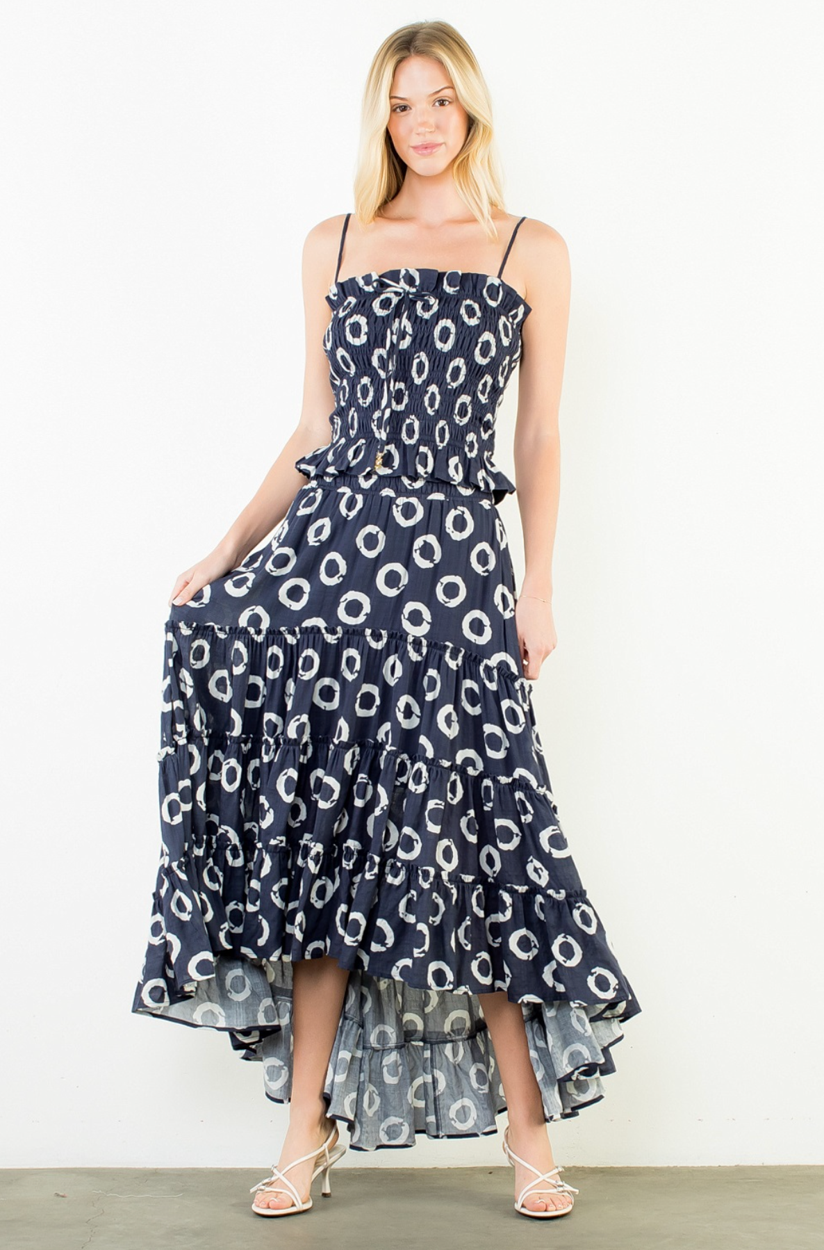 PRINT TOP WITH TIE FRONT