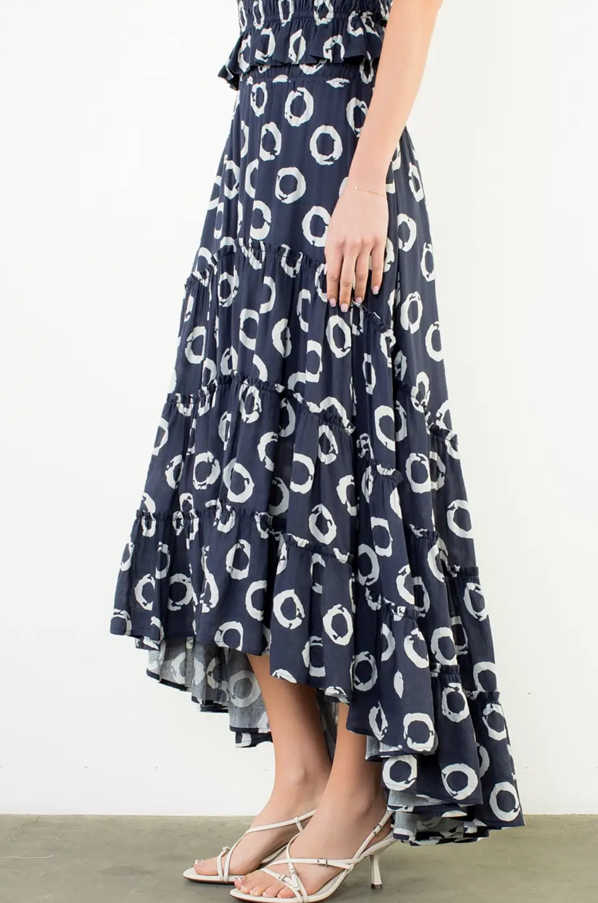 ELASTIC WAIST RUFFLED SKIRT