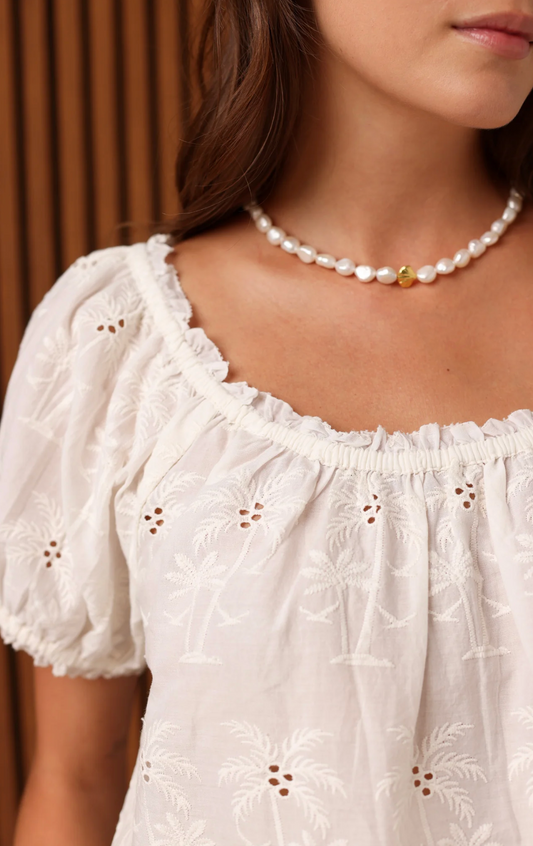 SKYLAR EYELET BLOUSE