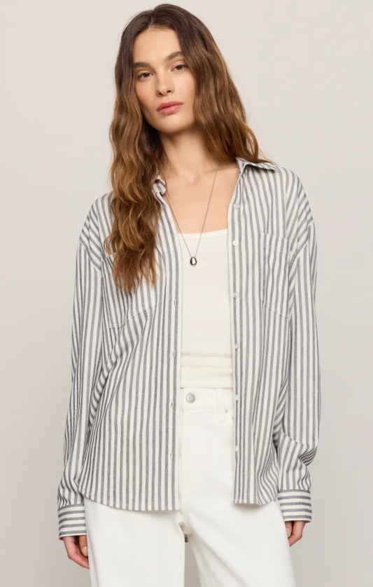 REESE BUTTON UP STRIPE TOP