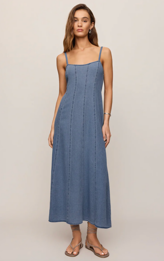 LEONORA DENIM MIDI DRESS