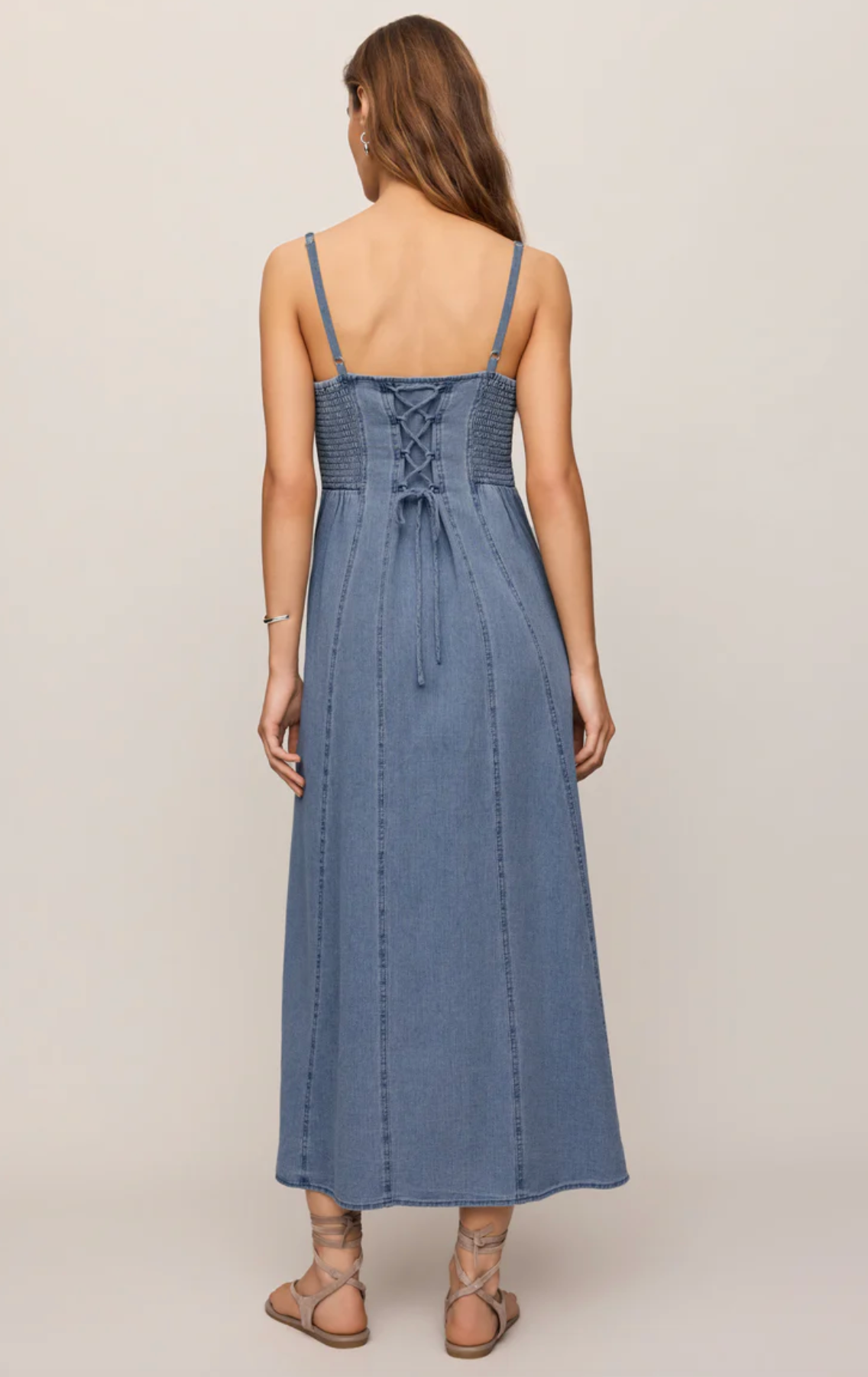 LEONORA DENIM MIDI DRESS