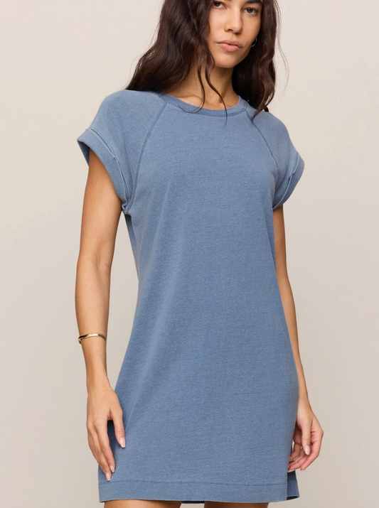 TATE JERSEY DENIM MINI DRESS