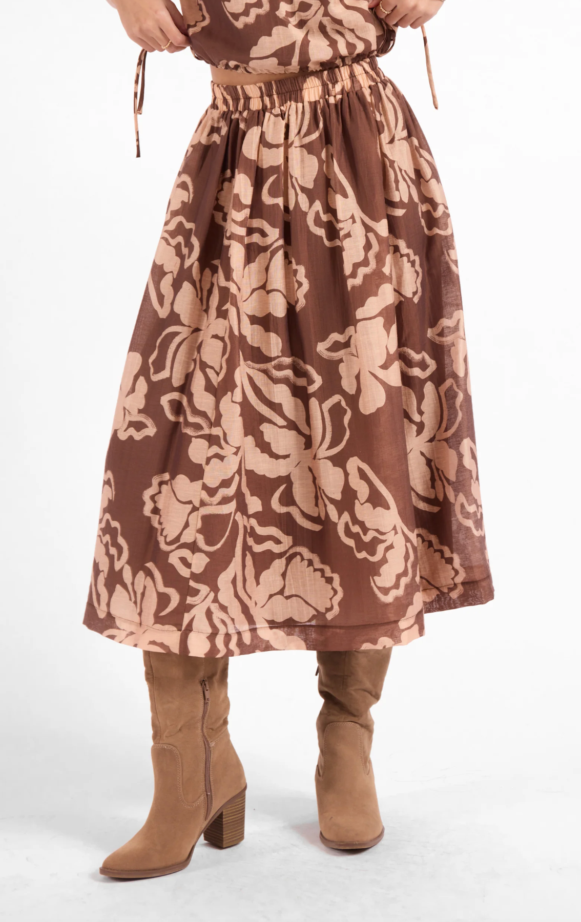 RUSTIC CHARM MIDI SKIRT